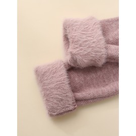 [Soft Thermal Sweater] Soft & Comfortable Women's Thermal Round-Neck Loose Fit Long Sleeve Sweater | All-Season Casual Top, Solid Color, Easy Care Hand Wash/Dry Clean, Medium Stretch, Clean Design