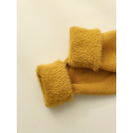 [Soft Thermal Sweater] Soft & Comfortable Women's Thermal Round-Neck Loose Fit Long Sleeve Sweater | All-Season Casual Top, Solid Color, Easy Care Hand Wash/Dry Clean, Medium Stretch, Clean Design