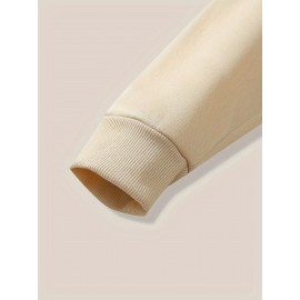 Women's CALVIN Letter Print Hooded Sweatshirt - Oversized Kangaroo Pocket & Drawstring Hood, Cozy Fall Winter Sweater with White CALVIN Logo, Casual Pullover (Machine Washable) for Casual Attire