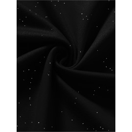 Women'S Sparkly Sequin Short Sleeve T-Shirt - Round Neck, Beige Casual Top for Spring/Summer, Glittery and Stylish, Perfect for Casual Attire