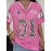 Women's Pink Leopard print T-Shirt - Sleeve, Breathable Mesh Fabric Top for Summer & Everyday Casual Outfits - Machine Washable Party Everyday Shirt, Relaxed Fit, Bold Graphics, Lightweight Material, Graphic Tee, Fashion Lovers